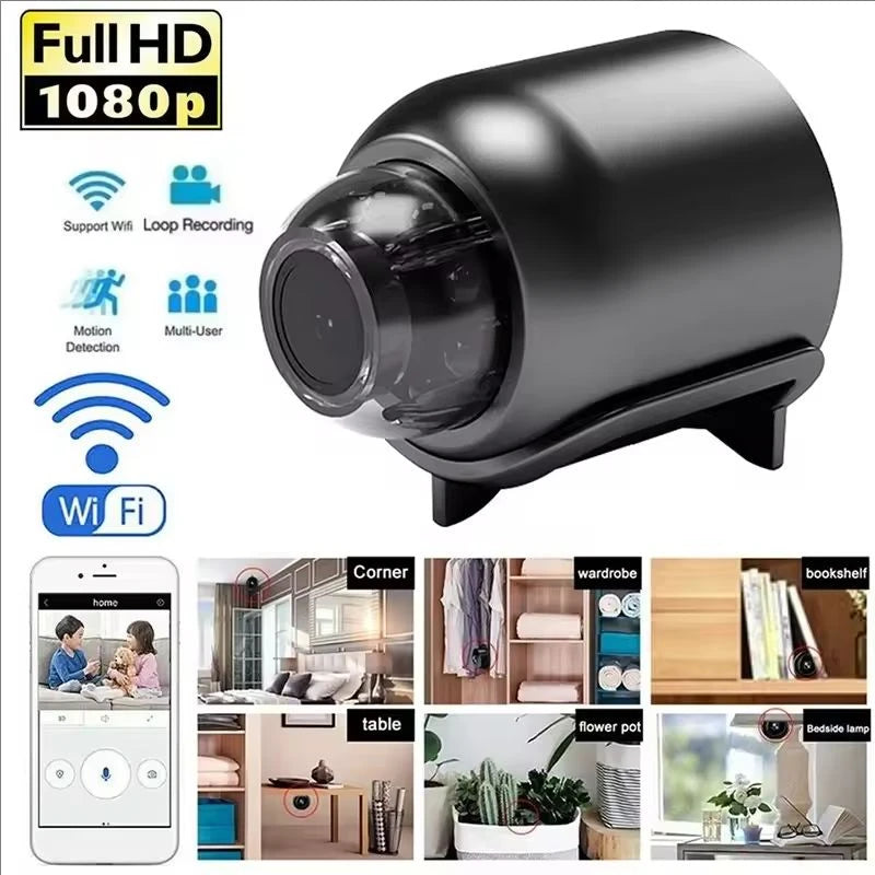 X5 Mini WiFi Camera 1080P HD Night Vision Security Cam 140° Wide Angle Motion Detect Remote View Audio Video Recorder Smart Home Peaceful Pleasures Health and Wellness