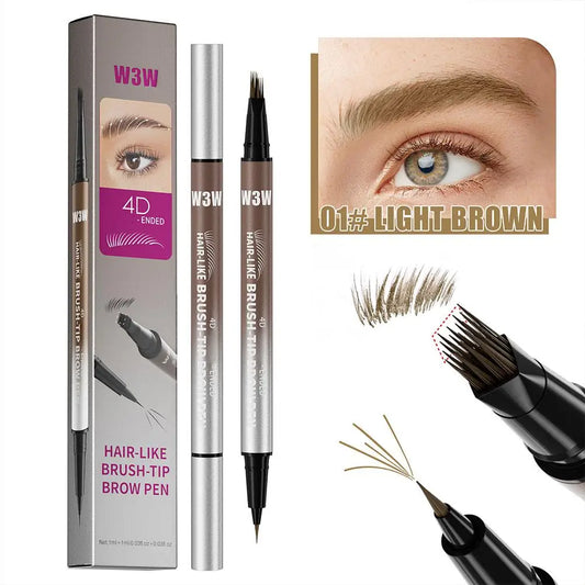 4D Miniature Double Head 2in1 Eyebrow Eyeliner Pencil - Waterproof Non Smudge Multi Color Liquid Eyebrow Pencil Dual Use Eye Peaceful Pleasures Health and Wellness