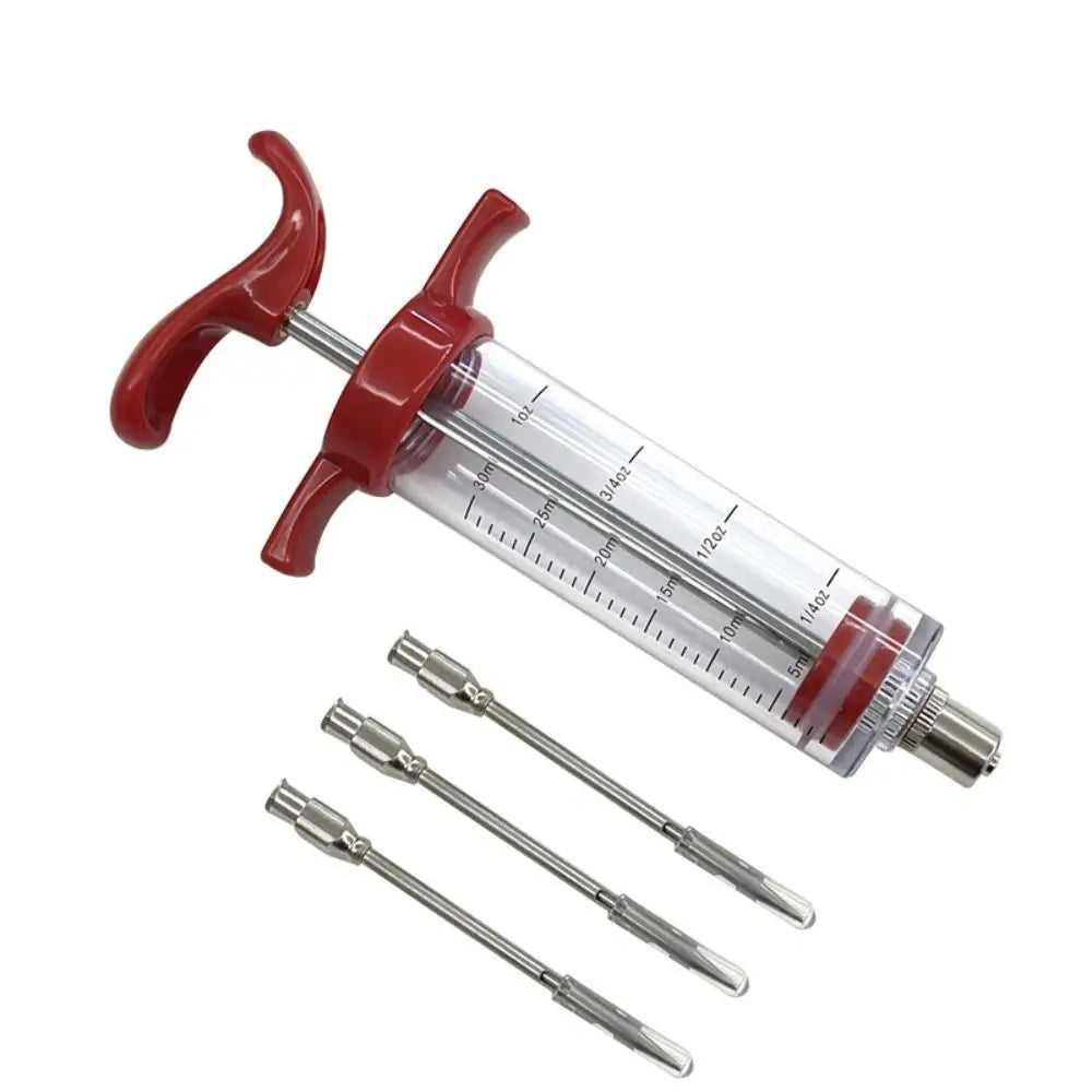 BBQ Meat Injector Syringe with 3 Stainless Steel Needles