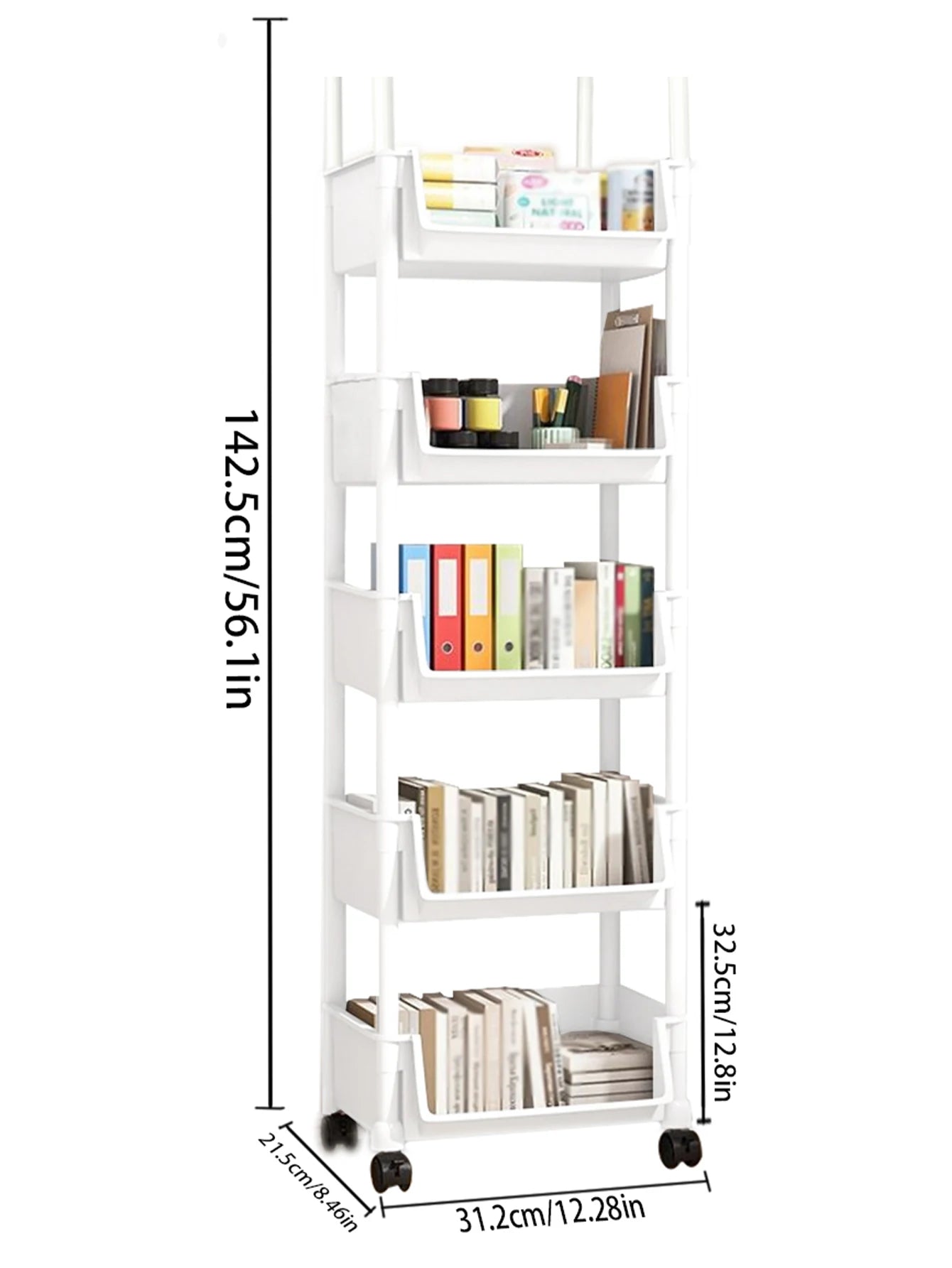 Rolling Storage Trolley Cart With Wheels – Multi-Layer Peaceful Pleasures Health and Wellness UNITED KINGDOM 5 Layers