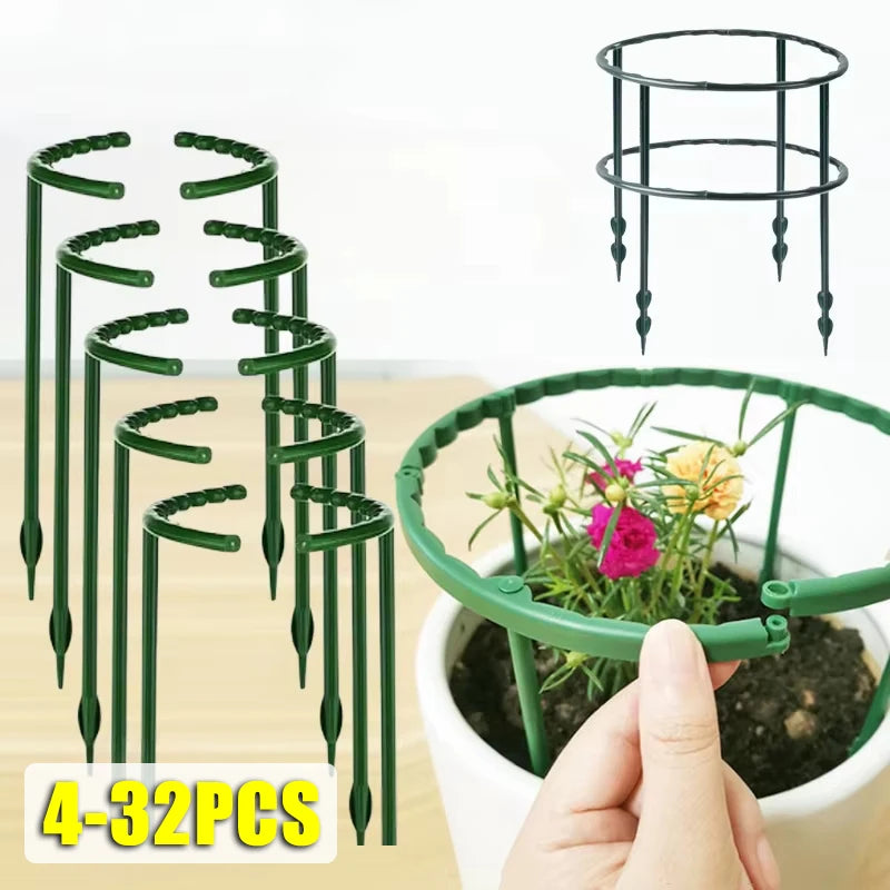 Plant Support Stakes 4-32 Pack | Semicircle Vine Climbing Brackets