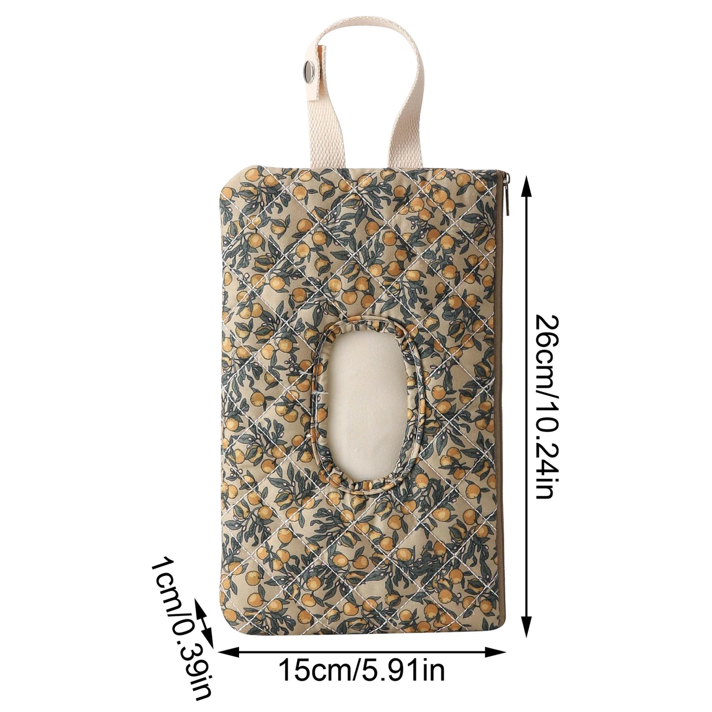 Floral Quilted Baby Wipes Case | Stroller Hanging Dispenser