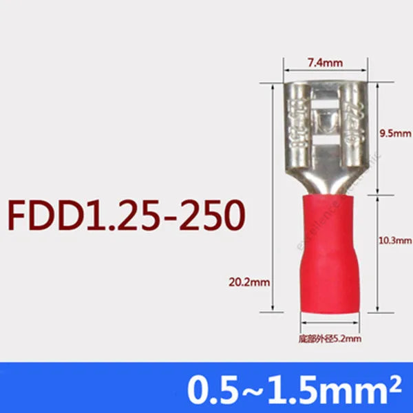 20pcs FDD MDD Female Male Insulated Electrical Crimp Terminal for 1.5-2.5mm2 Cable Wire Connector Peaceful Pleasures Health and Wellness 20PCS MDD RED