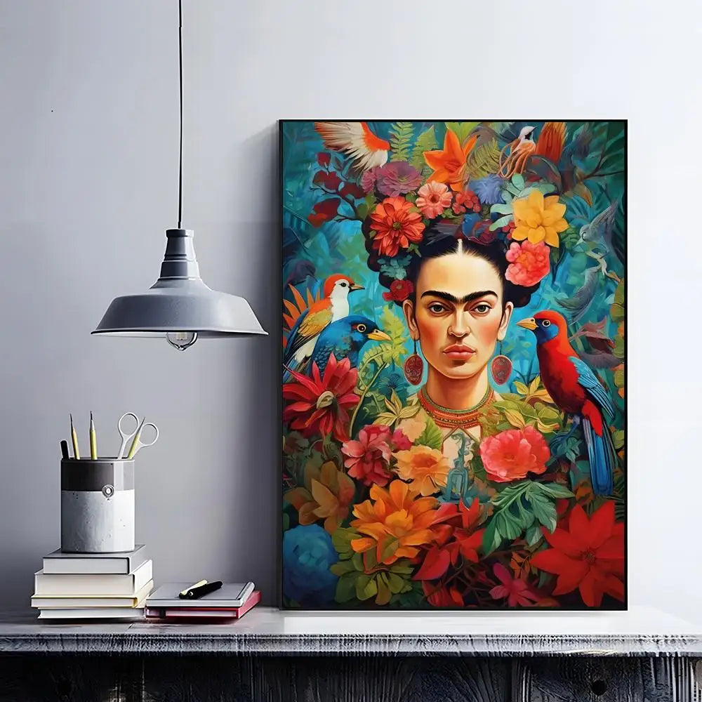 Frida Kahlo Anime Wall Poster – Self-Adhesive Waterproof PVC Art Wall Art Poster Peaceful Pleasures Health and Wellness z14 40X50cmNoframe