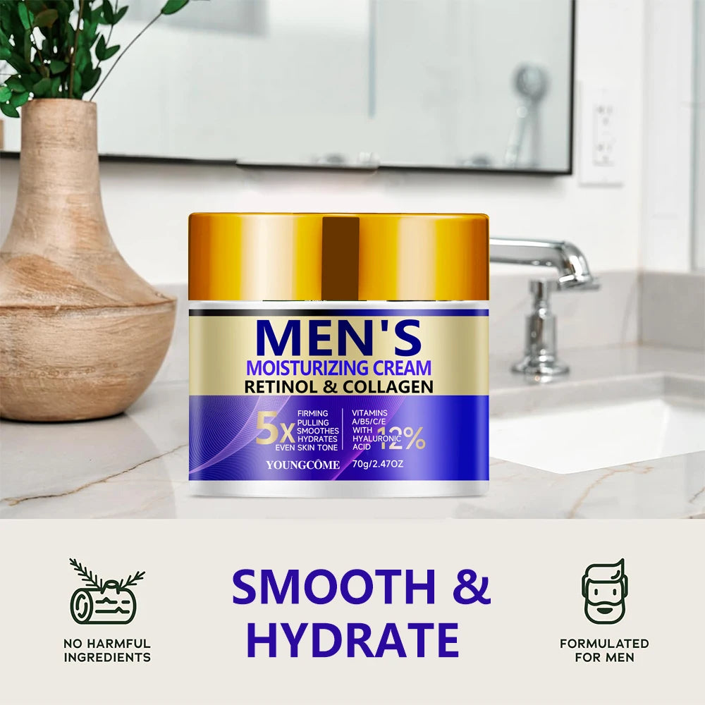 Men's Retinol Collagen Face Cream Moisturiser Facial Anti Aging White Skin Care Repair Fade Fine Line Wrinkle Remover Face Cream Peaceful Pleasures Health and Wellness