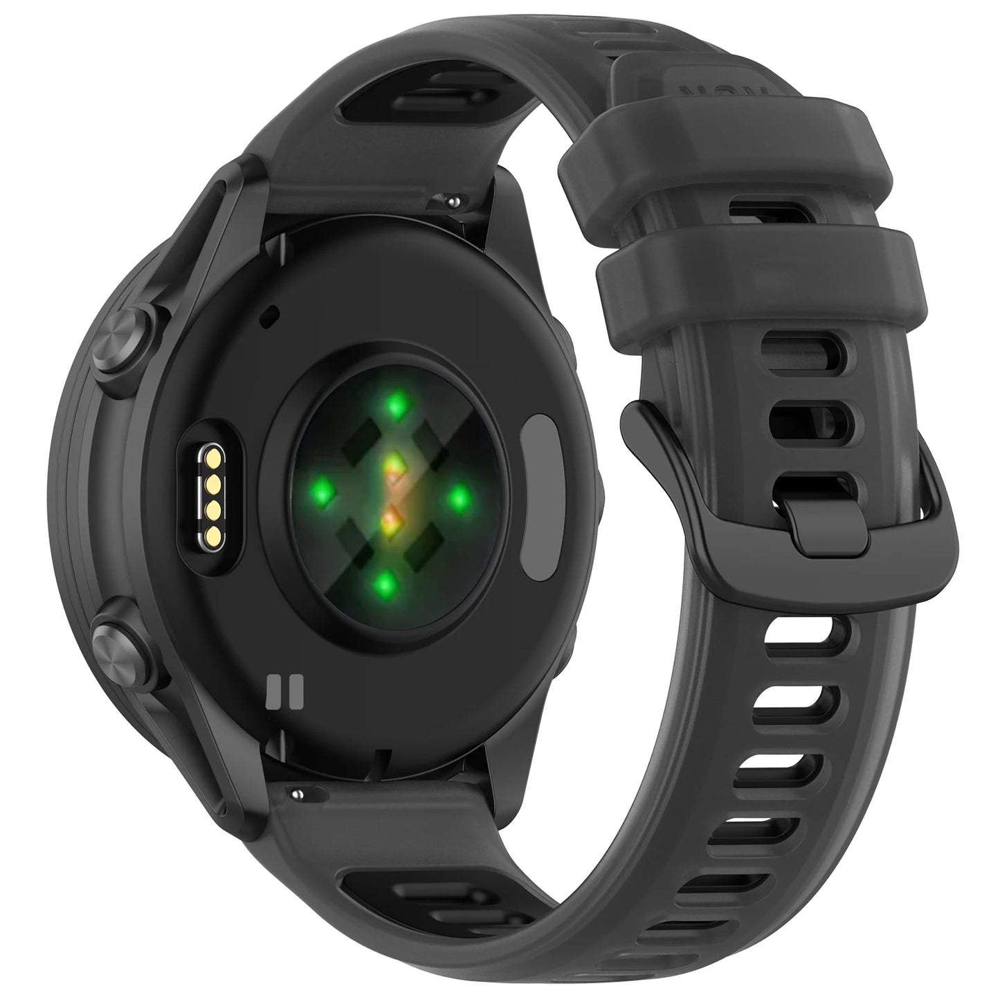Two-Tone Silicone Strap for Garmin – 20mm & 22mm Quick Release Peaceful Pleasures Health and Wellness black 20mm