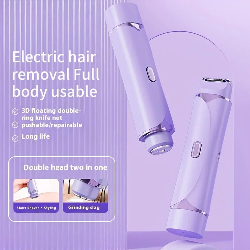 Women's 2-in-1 Electric Razor & Bikini Trimmer Wet/Dry