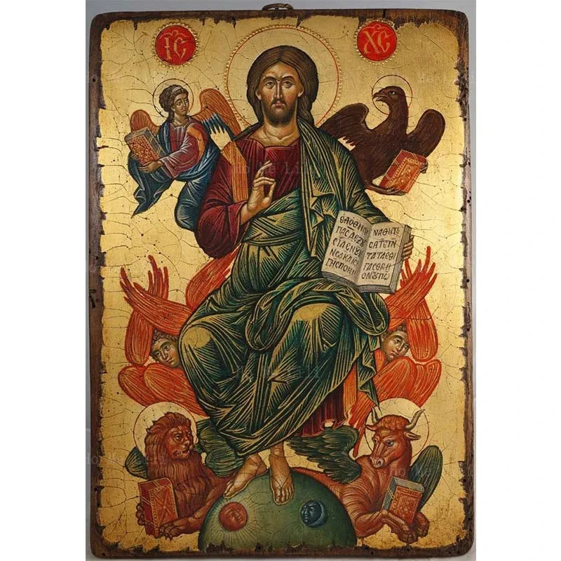 Orthodox Icon Of Christ The King Our Lord Jesus In Glory Divine Resurrection Religion Canvas Wall Art By Ho Me Lili Room Decor Peaceful Pleasures Health and Wellness WHITE 40x60cm Unframed