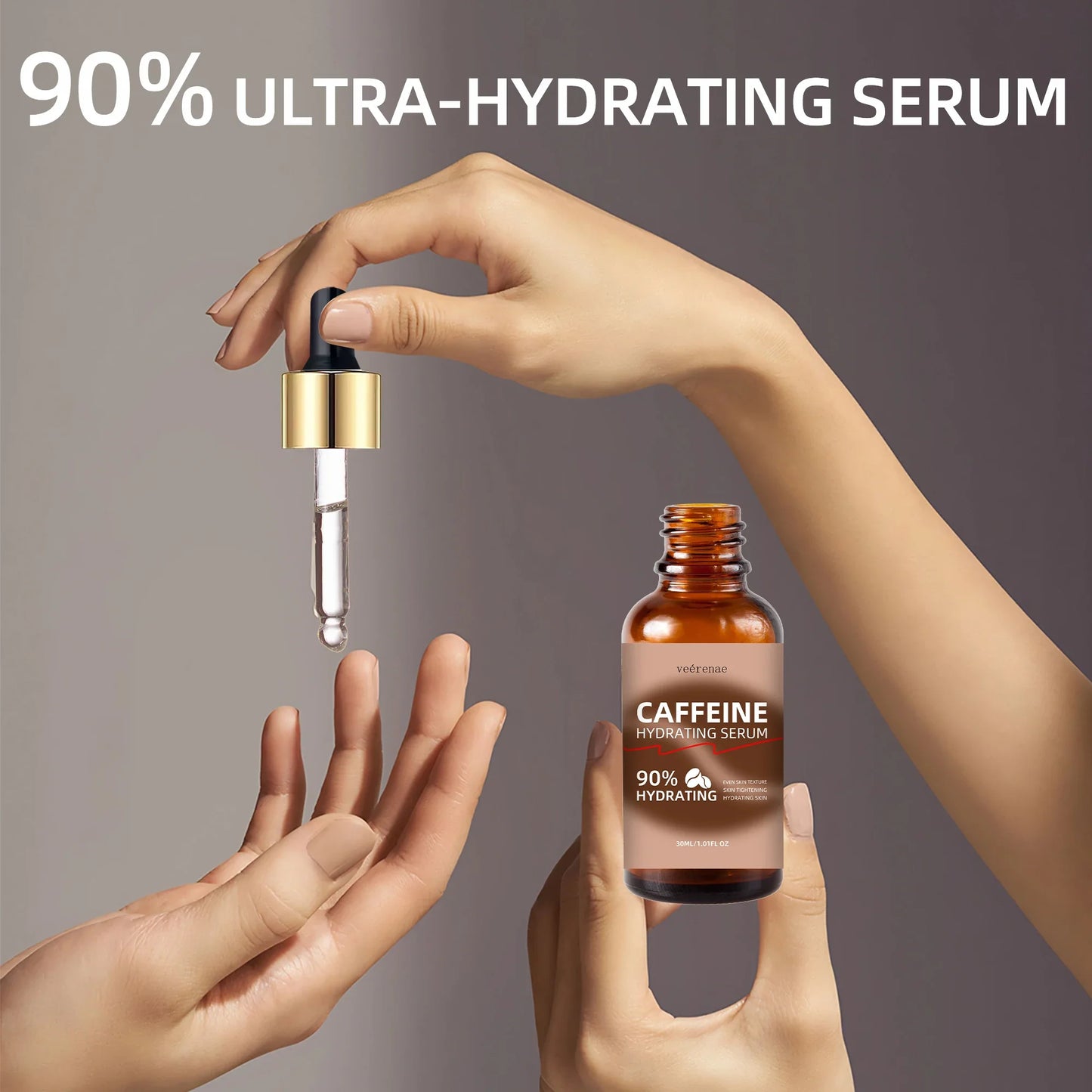 veérenae Caffeine Hydrating Serum – 24H Moisture, Plumping