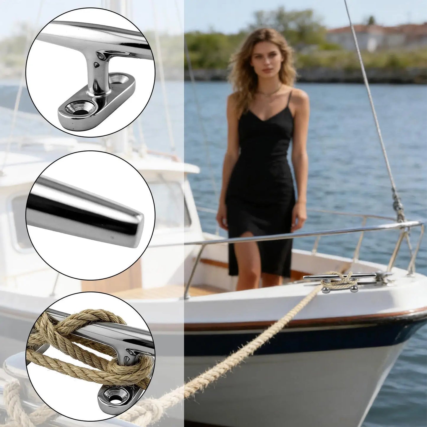 316 Stainless Steel Boat Cleat – Open Base Marine Rope Cleat