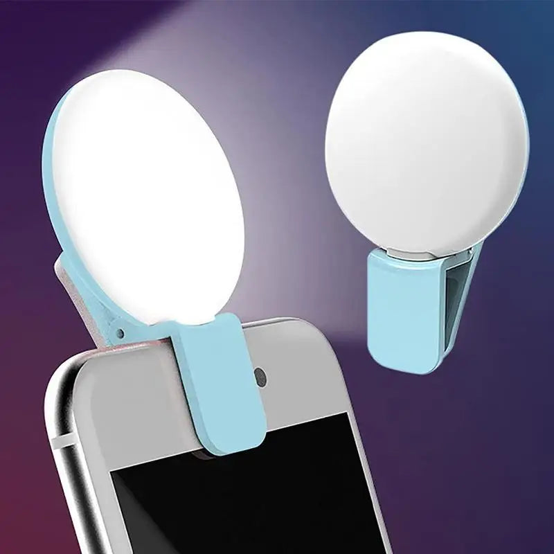 Mini LED Selfie Ring Light – Clip-On Phone Fill Light, 3 Brightness