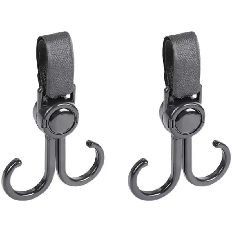 Double Hook Baby Stroller Hanger – 360° Rotation Organizer