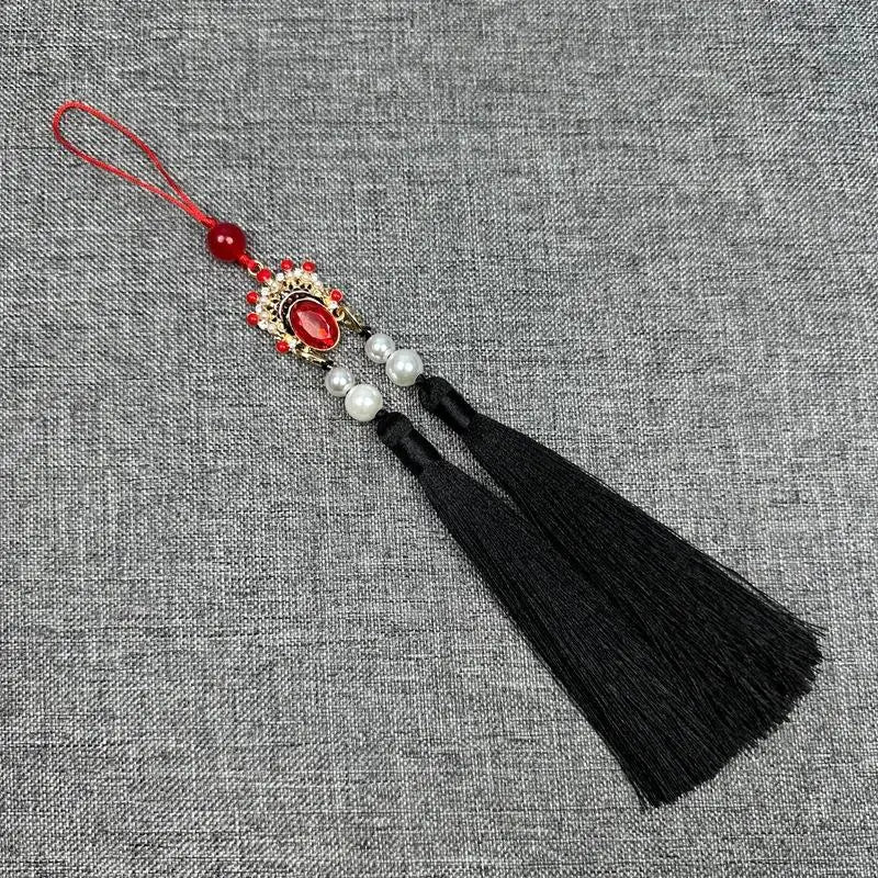 Antique Hanfu Tassel Pendant | Ethnic Cheongsam Décor 25cm