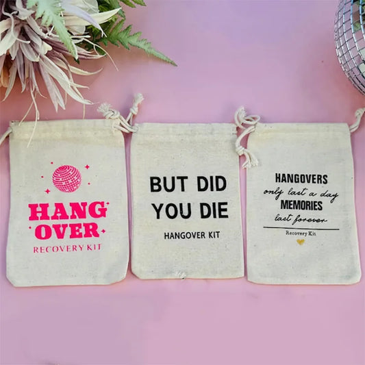 5-Pack Hangover Survival Kit Bags – Bachelorette Party Favors Party Favor Bags Peaceful Pleasures Health and Wellness