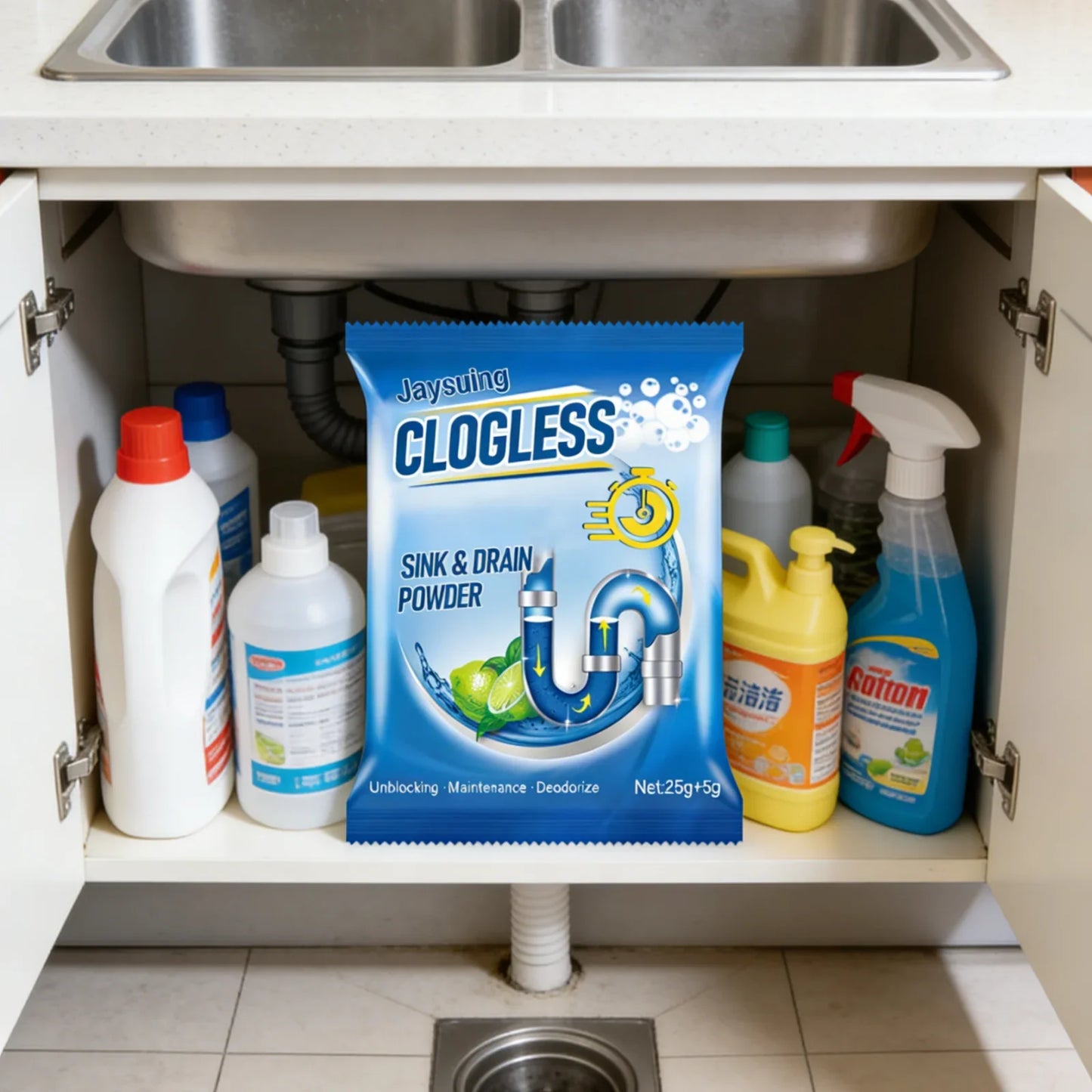 Jaysuing Drain Cleaner Powder – Unblock, Clean & Deodorize