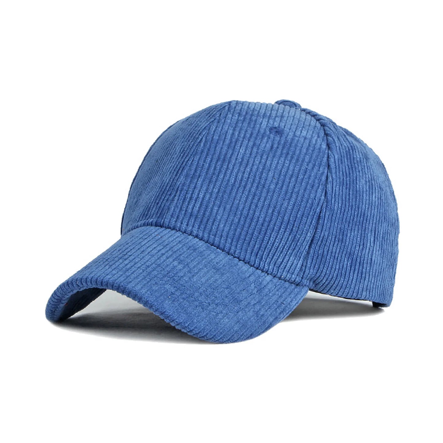 Fashion Corduroy Baseball Cap Soft Adjustable Solid Color Winter Baseball Caps for Mountaineering Traveling Peaceful Pleasures Health and Wellness Blue