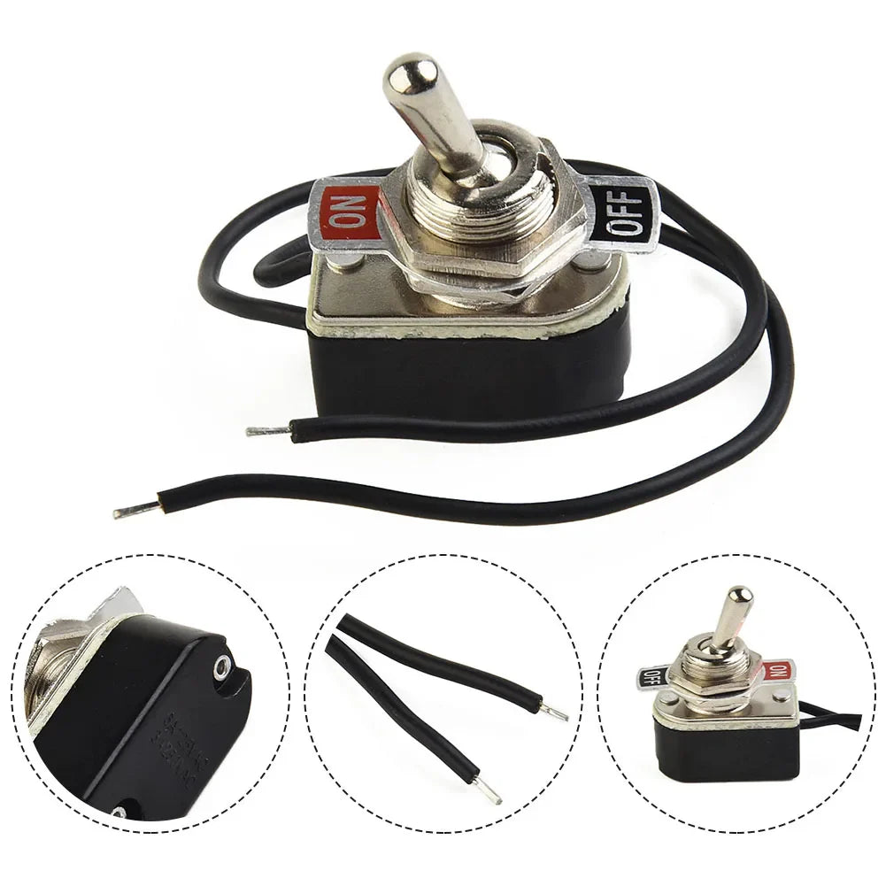 6A SPST Prewired Rocker Toggle Switch ON/OFF – 12mm Panel
