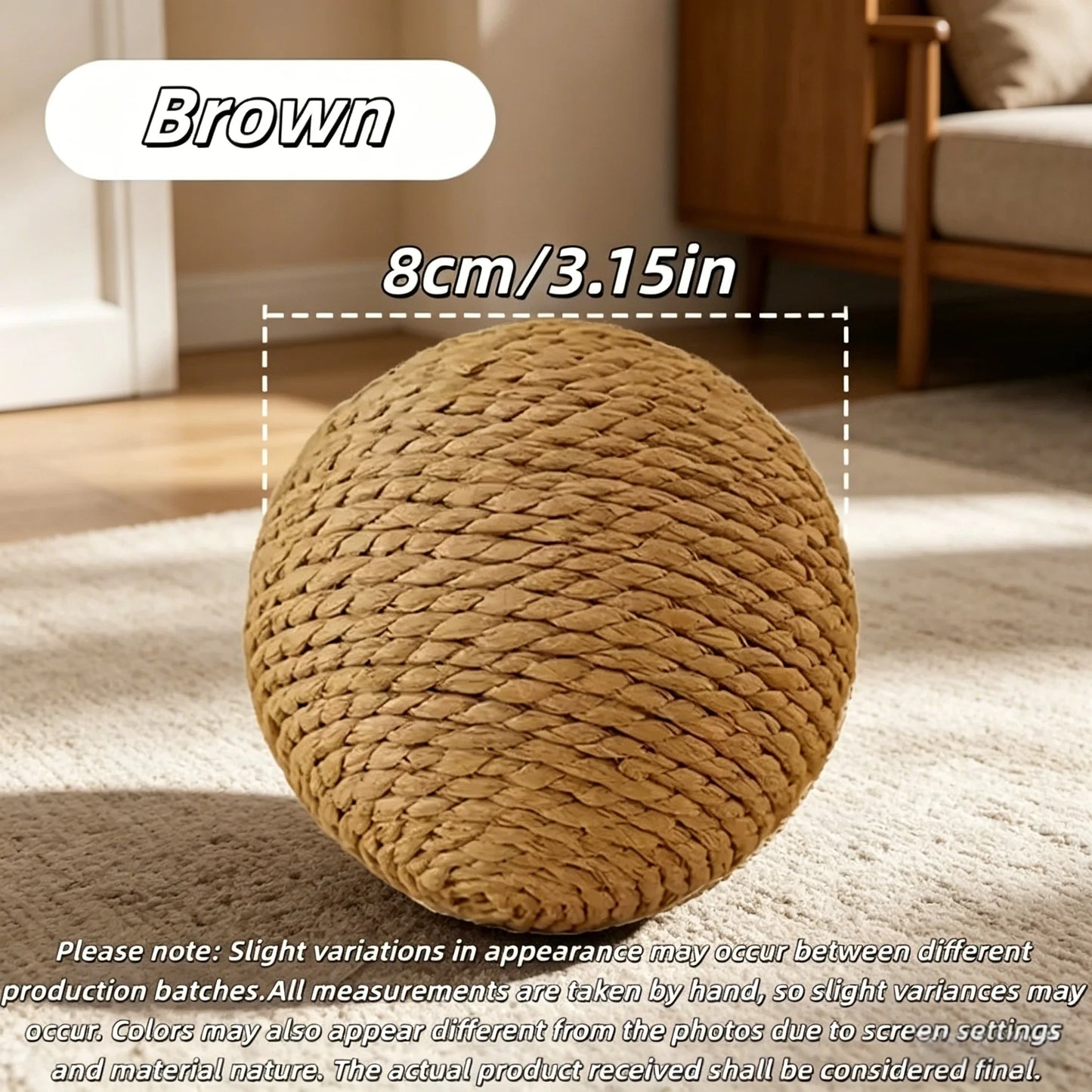 Sisal Cat Ball Toy – Interactive Scratching Balls for Kittens Cat Sisal Toy Ball Peaceful Pleasures Health and Wellness 1Pc