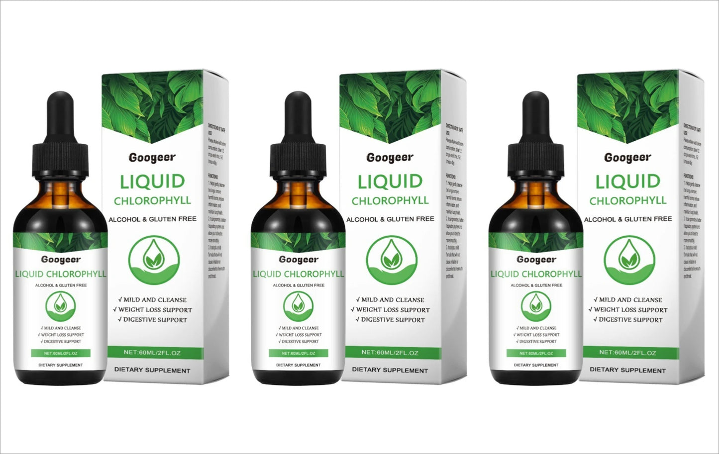 Googeer Liquid Chlorophyll Drops Alcohol-Free 60ml | Wellness