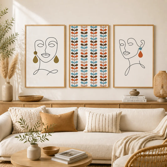 Abstract Wall Art Modern Fashion Woman Line Canvas Painting Minimalist Poster Print for Girl Bedroom Living Room Wall Decor Peaceful Pleasures Health and Wellness