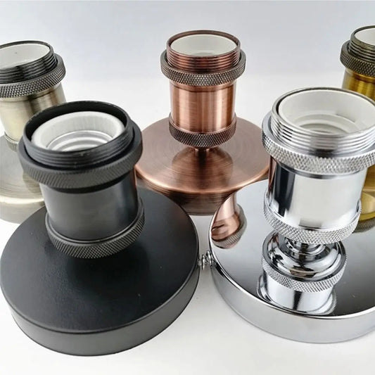 New Polished Metal Lamp Bases Vintage Retro E27 Lamp Holder Light Socket Lamp Holder Lamp Bulb Socket Peaceful Pleasures Health and Wellness