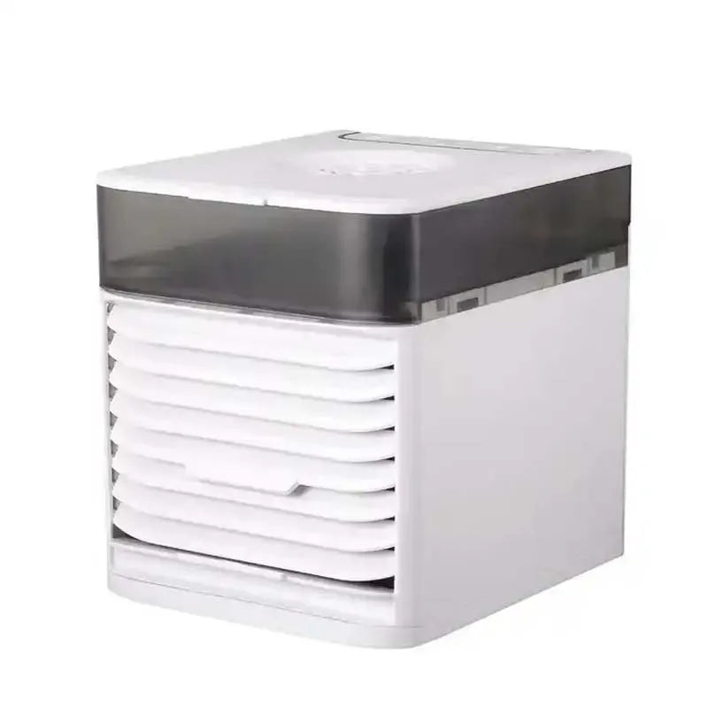 Modern Mini air Conditioning Fan Portable Household Desktop USB Cooling Fan Mobile Humidification Water Cooled Spray Small Fan Peaceful Pleasures Health and Wellness WHITE