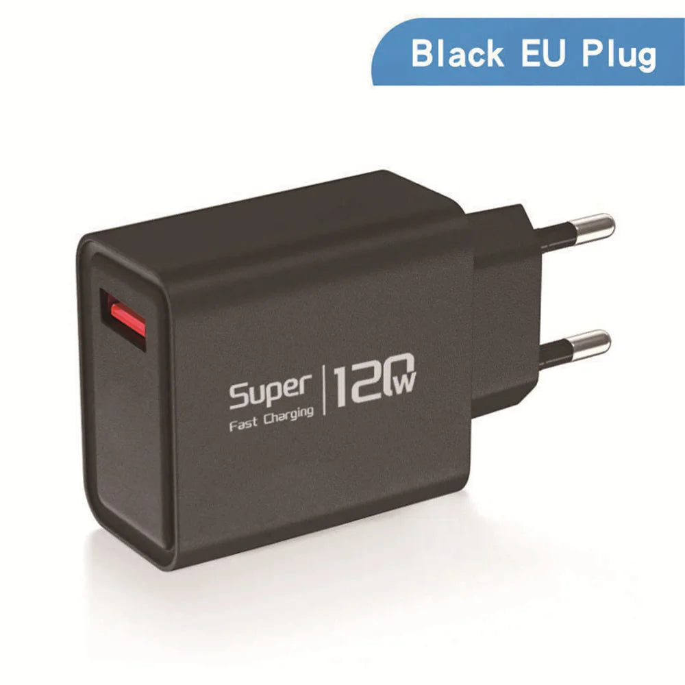 120W GaN USB Fast Wall Charger QC 3.0 – US EU UK Plug Peaceful Pleasures Health and Wellness EU Black