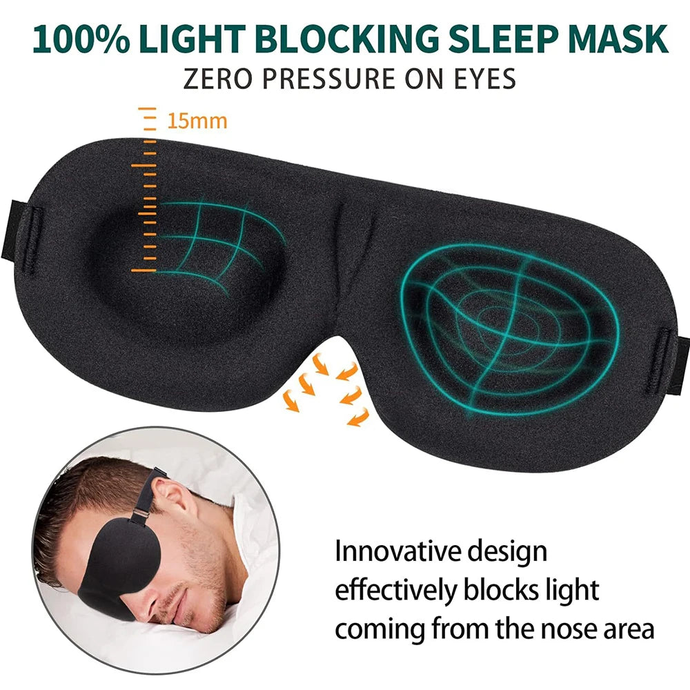 3D Sleep Mask Blindfold Sleeping Aid Soft Memory Foam Eye mask for Sleeping Travel Blockout Light Slaapmasker Eye Cover Peaceful Pleasures Health and Wellness