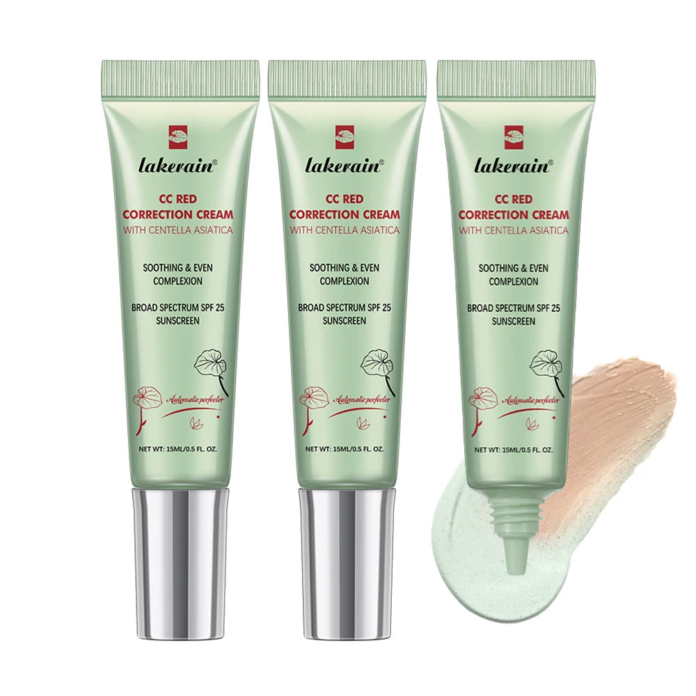 3Pcs /Set CC Cream Centella Korean Makeup Foundation Foundation Cream for Face Base Makeup Color Changing Liquid Foundation Peaceful Pleasures Health and Wellness 3pcs