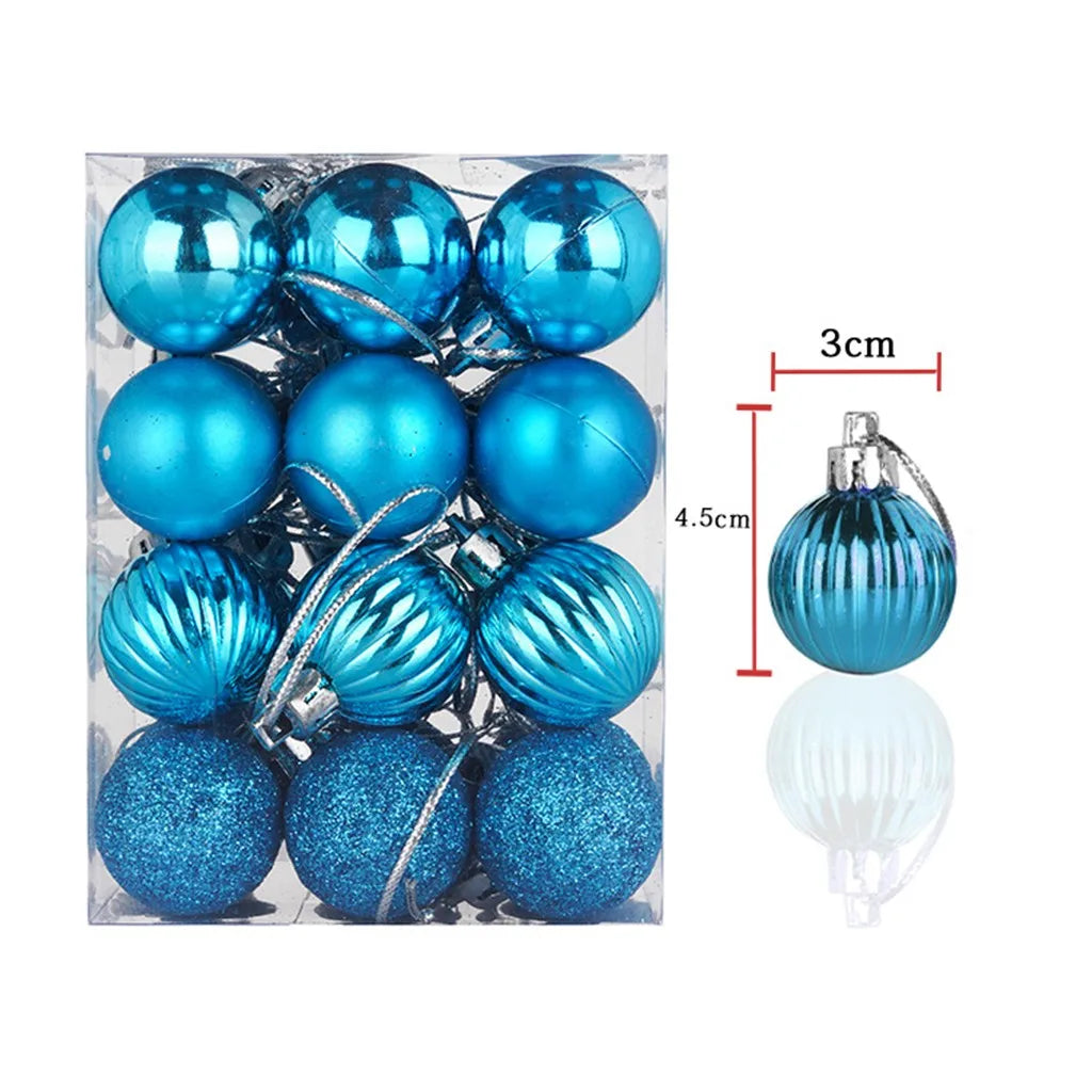 30mm Christmas Xmas Tree Ball Bauble Hanging Home Party Ornament Decor 24pc Tree Decoration Balls Xmas Party Hanging Pendant Peaceful Pleasures Health and Wellness