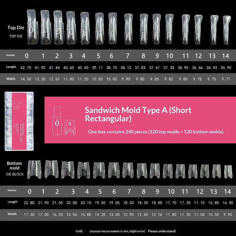 240pcs Sandwich Nail Forms 15 Size Oval Extension Dual Form No Paper Forms Needed For Easy Nail Extensions Peaceful Pleasures Health and Wellness one size A7