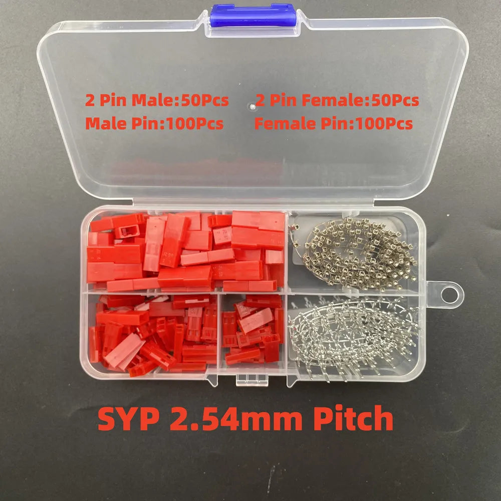 1Box JST SH1.0/1.25mm/PH 2.0/SM/SYP/XH 2.54mm/KF2510/VH 3.96mm Pitch Terminal Kit Male Female Housing Pin Header JST Connector Peaceful Pleasures Health and Wellness SYP 2.54mm