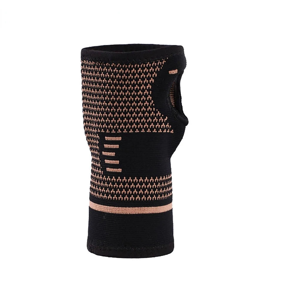 1Pcs Copper Professional Wristband Sports Compression Wrist Guard Arthritis Brace Sleeve Support Elastic Palm Hand Glove Peaceful Pleasures Health and Wellness 1Pcs L