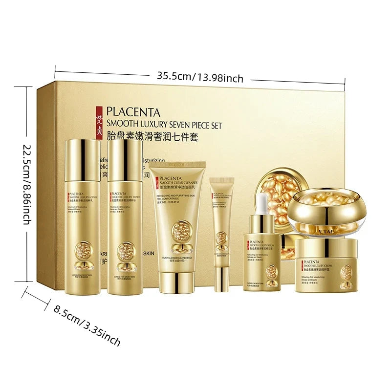 Placenta Essence 7-Piece Skincare Set – Hydrating & Nourishing