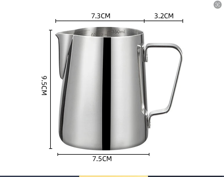 350ML Coffee Milk Frothing Pitcher with Scale Latte Stainless Steel Pour Over Coffee Kettle Espresso Steaming Milk Frothing Cup Peaceful Pleasures Health and Wellness 350ml true qualities