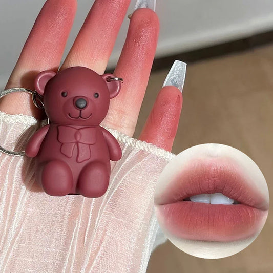 Cute Bear Keychain Matte Lip Mud – Velvet Liquid Lipstick Matte Liquid Lipstick Oasis Select