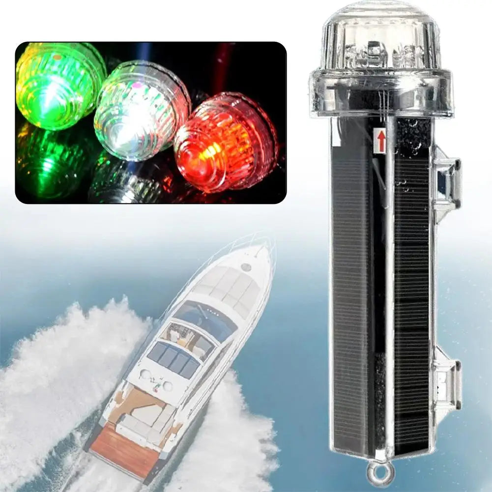 Solar Marine Warning Light | Waterproof Night Fishing Signal Lamp Marine Signal Light Peaceful Pleasures Health and Wellness