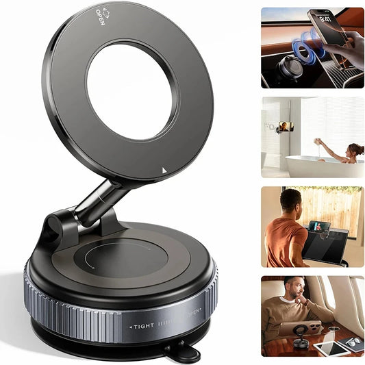 360° Magnetic Car Phone Mount | Vacuum Suction Holder Car Phone Mount Peaceful Pleasures Health and Wellness
