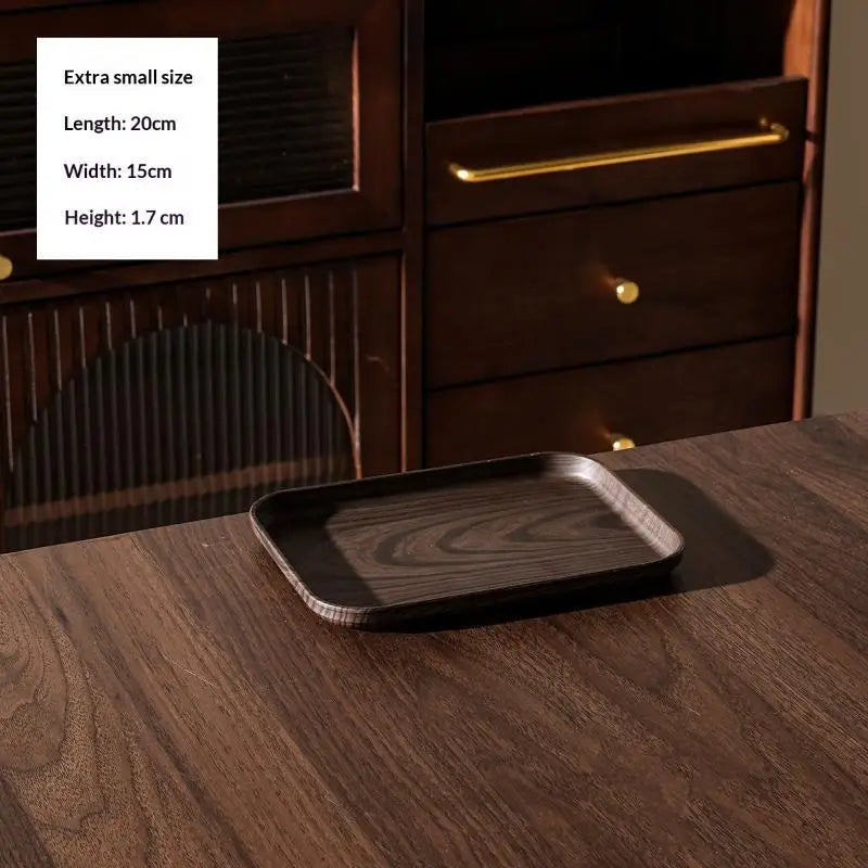 Wood Grain Stackable Serving Tray | Food-Safe PP Kitchen Tray