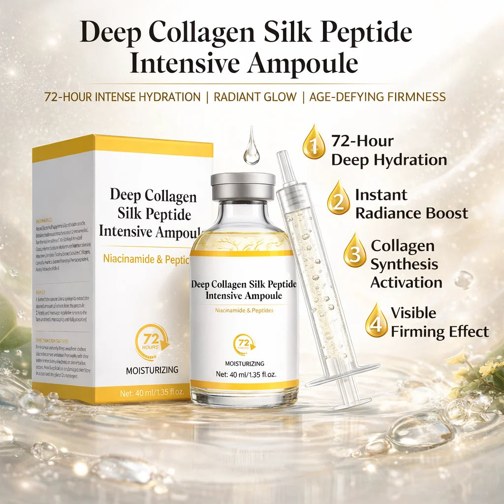 Collagen Serum Set, Collagen Silk Peptide Intensive Ampoule & Collagen Boosting Cream in Serum,Hydration & Firm, Korean Skincare Peaceful Pleasures Health and Wellness