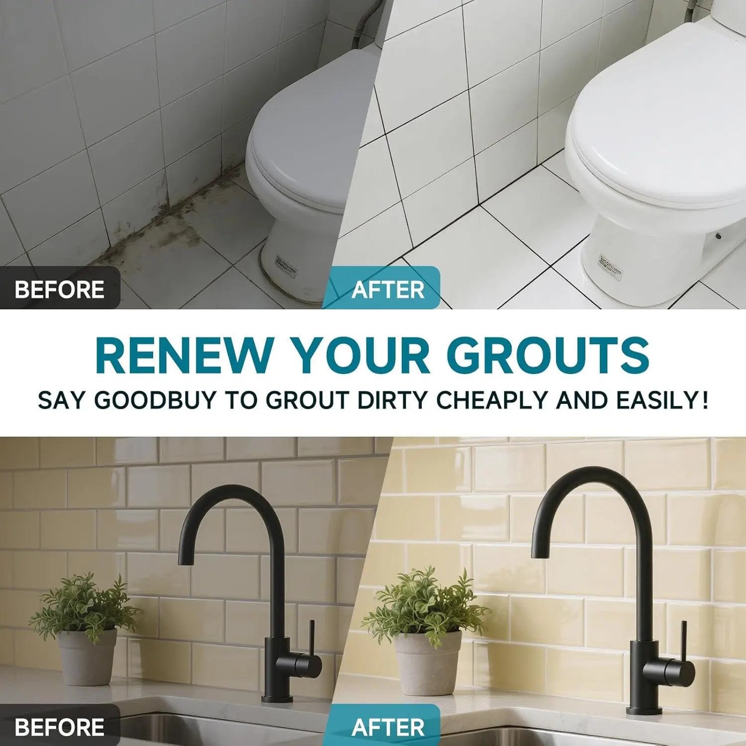 MIRAVEXL White Tile Grout Repair Kit Waterproof Shower Grout Filler Fast Drying Restore Tile Joints Bathroom Kitchen Tools Peaceful Pleasures Health and Wellness