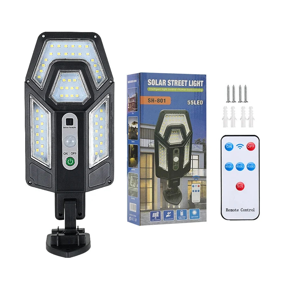 8000LM Solar Outdoor Light – 55 LED Motion Sensor IP65