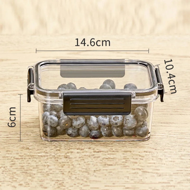 Portable Lunch Box for Kids School Microwave Transparent Bento Box with Compartments Salad Fruit Food Sealed Jar Container Box Peaceful Pleasures Health and Wellness S Black