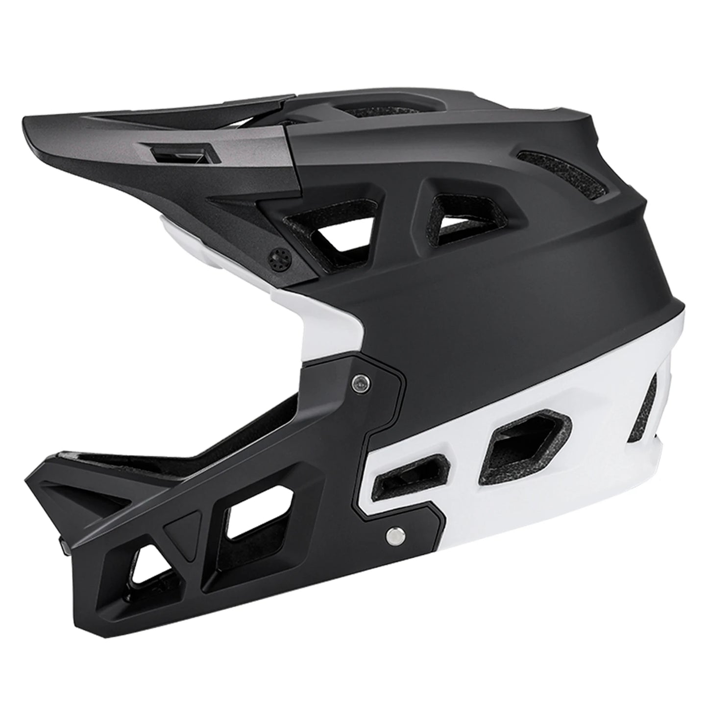 Full Face Mountain Bike Helmet Adult Racing Downhill MTB Helmet for Men/Women Adult Mountain Bike Helmet with Visor Peaceful Pleasures Health and Wellness Black and White M