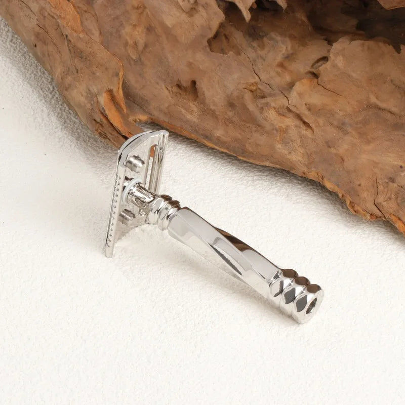 Yaqi Cerberus Stainless Steel Safety Razor 0.65mm Blade Gap 77mm Handle for Smooth Shaving Experience Peaceful Pleasures Health and Wellness