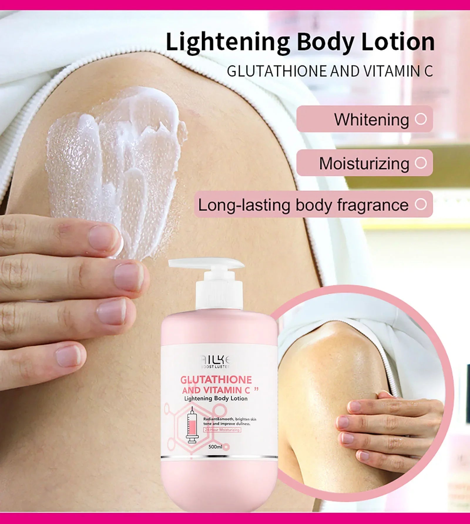 AILKE Vitamin C & Glutathione Brightening Body Lotion 500ml Peaceful Pleasures Health and Wellness