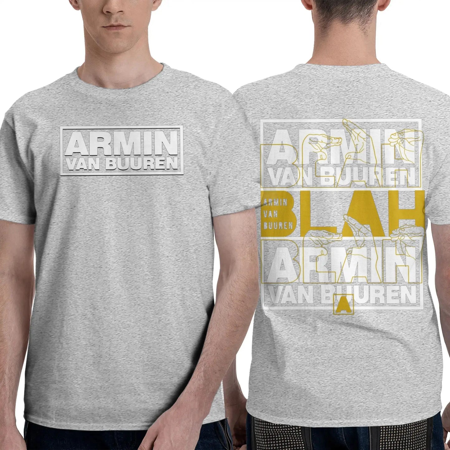 Armin Buuren Men's T Shirts Music Unique Tees Short Sleeve O Neck T-Shirt Cotton Plus Size Tops Peaceful Pleasures Health and Wellness GRAY M