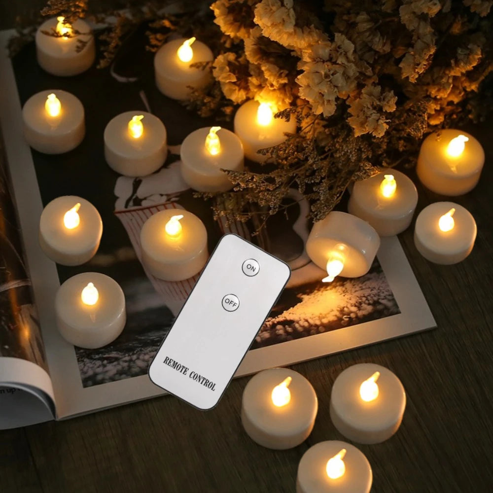 LED Tea Lights Candles Realistic Flickering Battery Operated Tealights Long Lasting Electric Candles for Christmas Wedding Decor Peaceful Pleasures Health and Wellness
