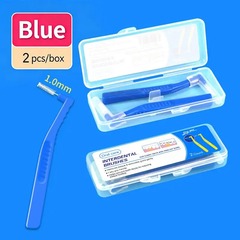2/5Pcs L-shaped Interdental Brushes Portable Soft Bristle Interdental Cleaners Brushes Travel Peaceful Pleasures Health and Wellness B5