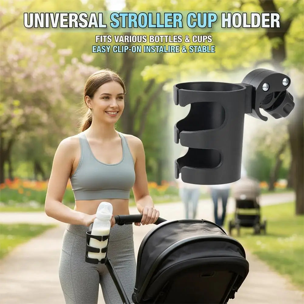 Adjustable Clamp‑on Cup Holder Universal Bike Stroller Water Bottle Holder Durable Plastic Drink Holder for Baby Stroller Bicycl Peaceful Pleasures Health and Wellness